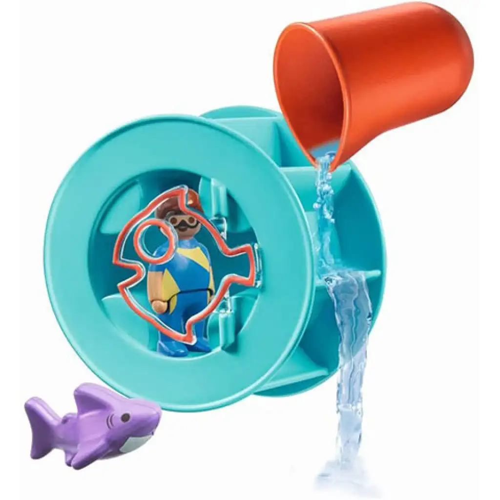 Playmobil: 1-2-3 Wasserrad mit Babyhai (70636) kép 2