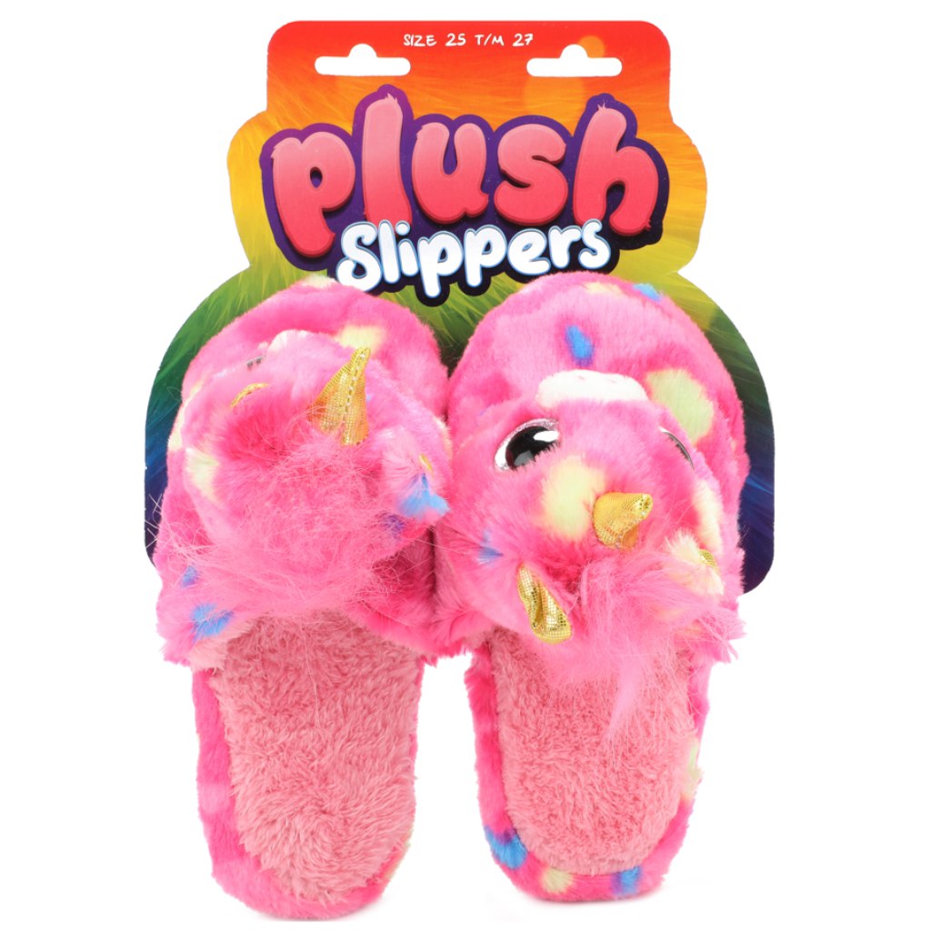 Plüsch-Einhorn-Hausschuhe Größe 25-27