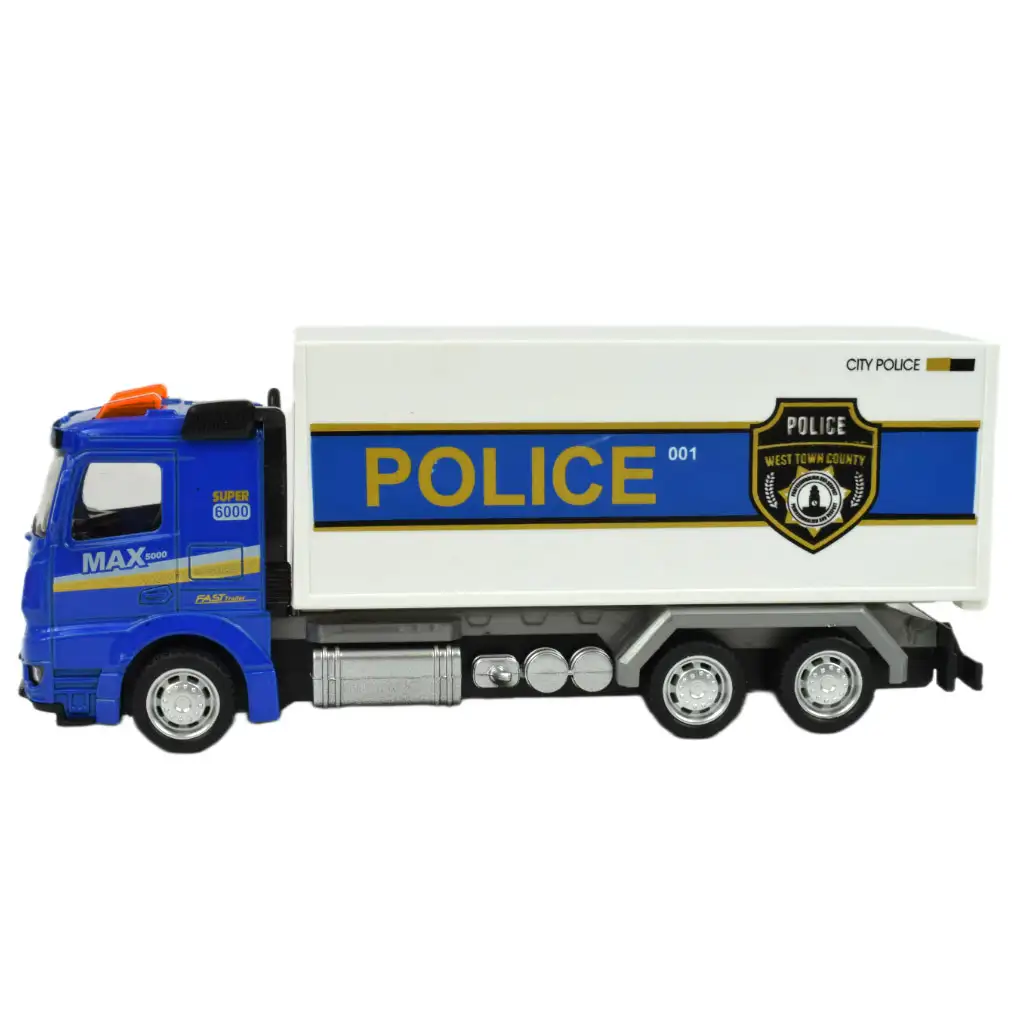 Police Set: Schwungrad-Polizeilastwagen mit Licht und Ton in verschiedenen Ausführungen 19cm 1 Stück kép 14