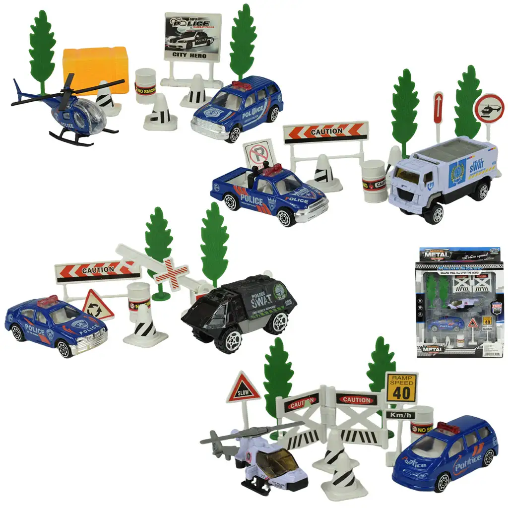 Polizei-Set: Polizeiset mit Fahrzeugen und Zubehör in verschiedenen Ausführungen 1 Stk.