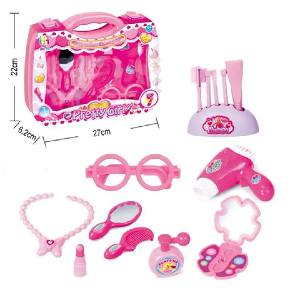 Pretty Girl pink Schönheitset im tragbaren Koffer mit Brille und Zubehör kép 2