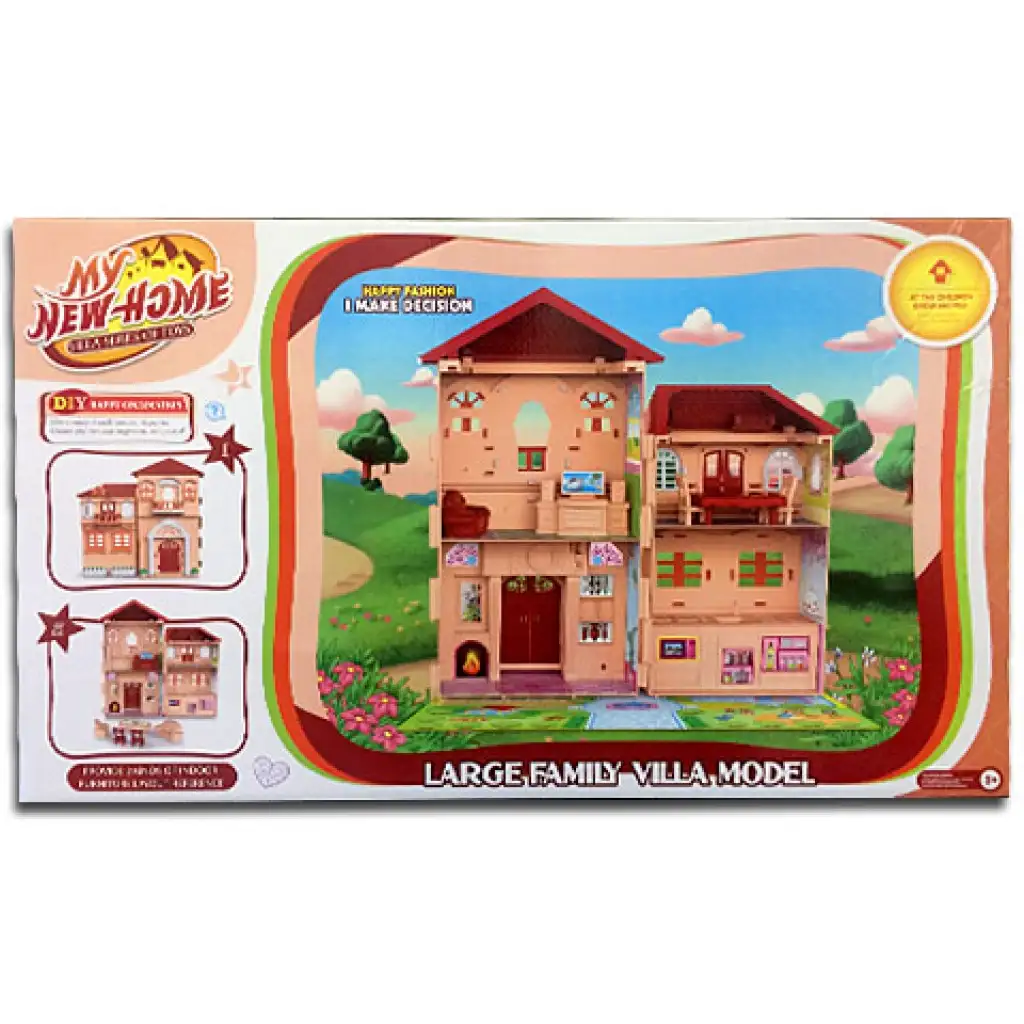 Puppenhaus mit Möbeln, Licht und Ton 33x32cm kép 2