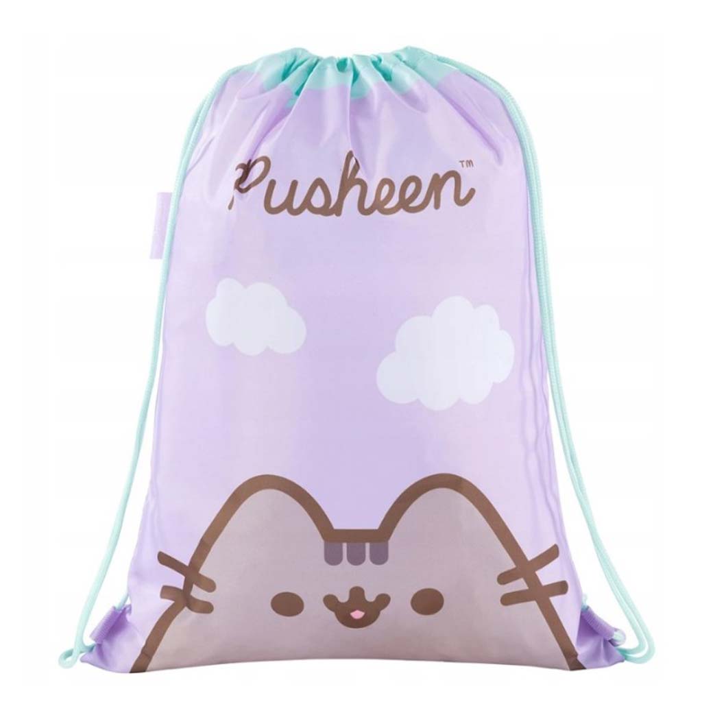 Pusheen lilafarbener Turnbeutel, Sportbeutel 43x34 cm