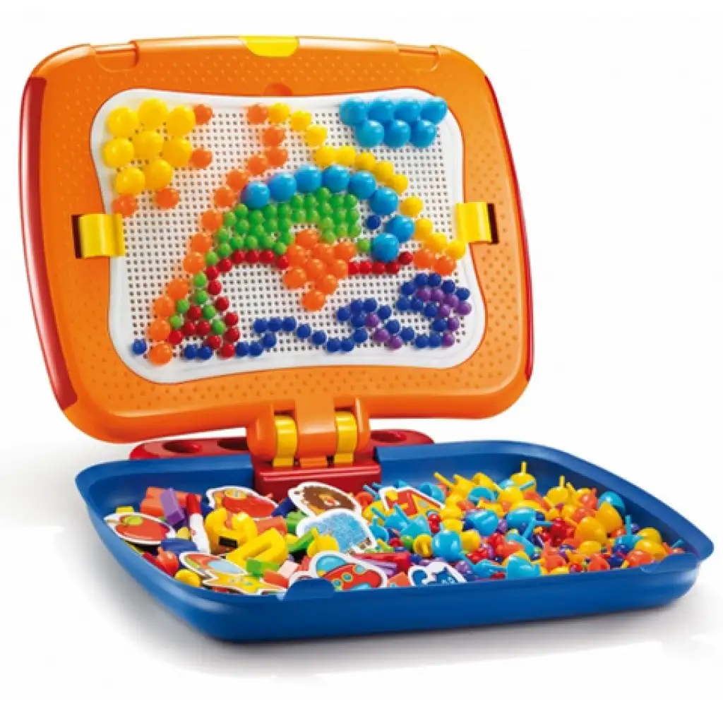 Quercetti: 2-in-1 300-teiliger Steckmosaik-Set mit magnetischer Tafel kép 2