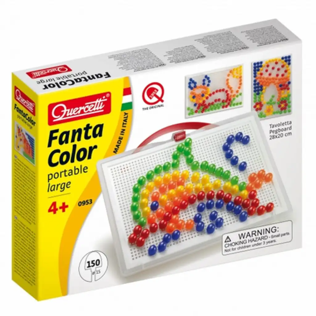 Quercetti: Bunte Steckmosaik-Set Delfin 150 Stück