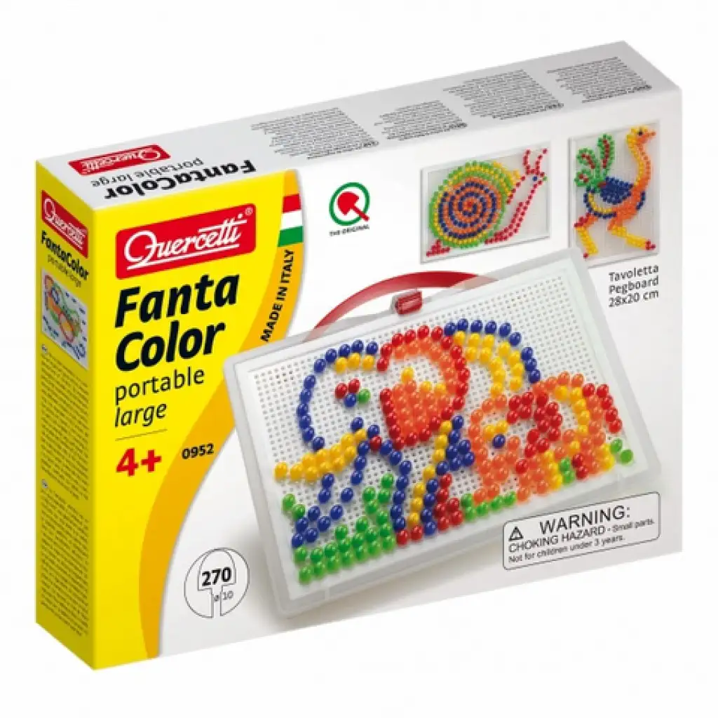 Quercetti: Bunte Steckmosaik-Set Elefant 270 Stück