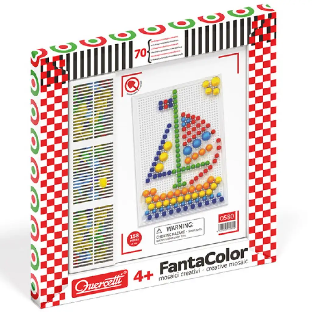 Quercetti: Fantacolor Mosaik Segelboot 70 Stück