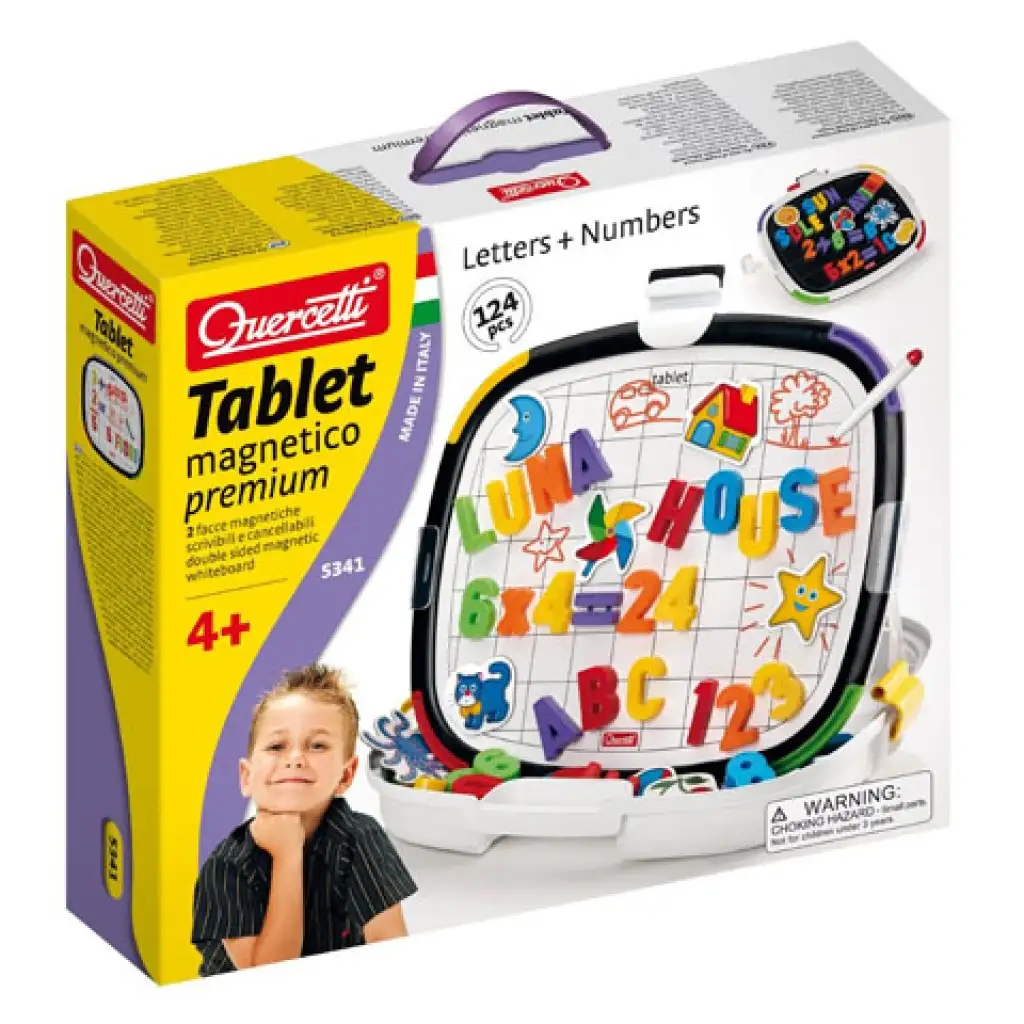 Quercetti: Magnetische Tafel Buchstaben + Zahlen