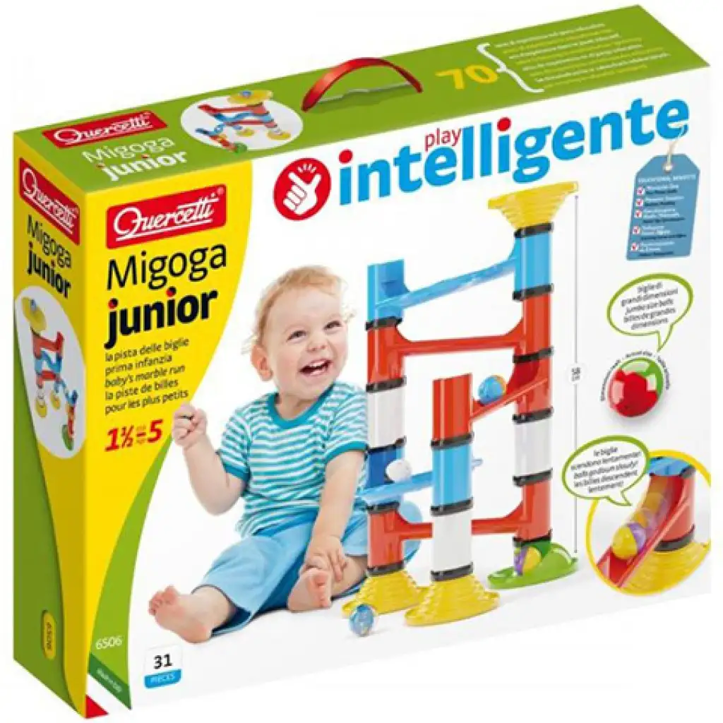 Quercetti: Migoga Junior Kugelbahn-Set 31-teilig