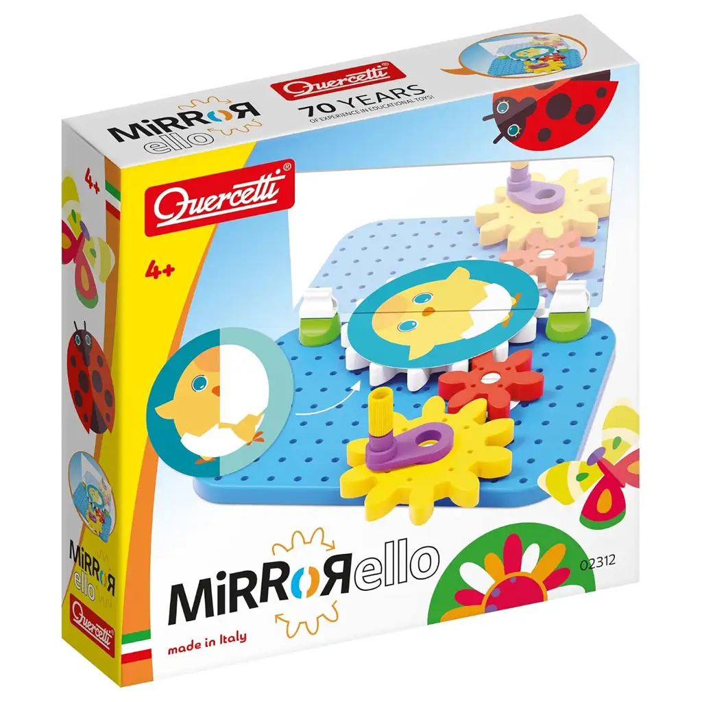 Quercetti: Mirrorello Spiegel-Fähigkeitenentwickler mit Zahnrädern