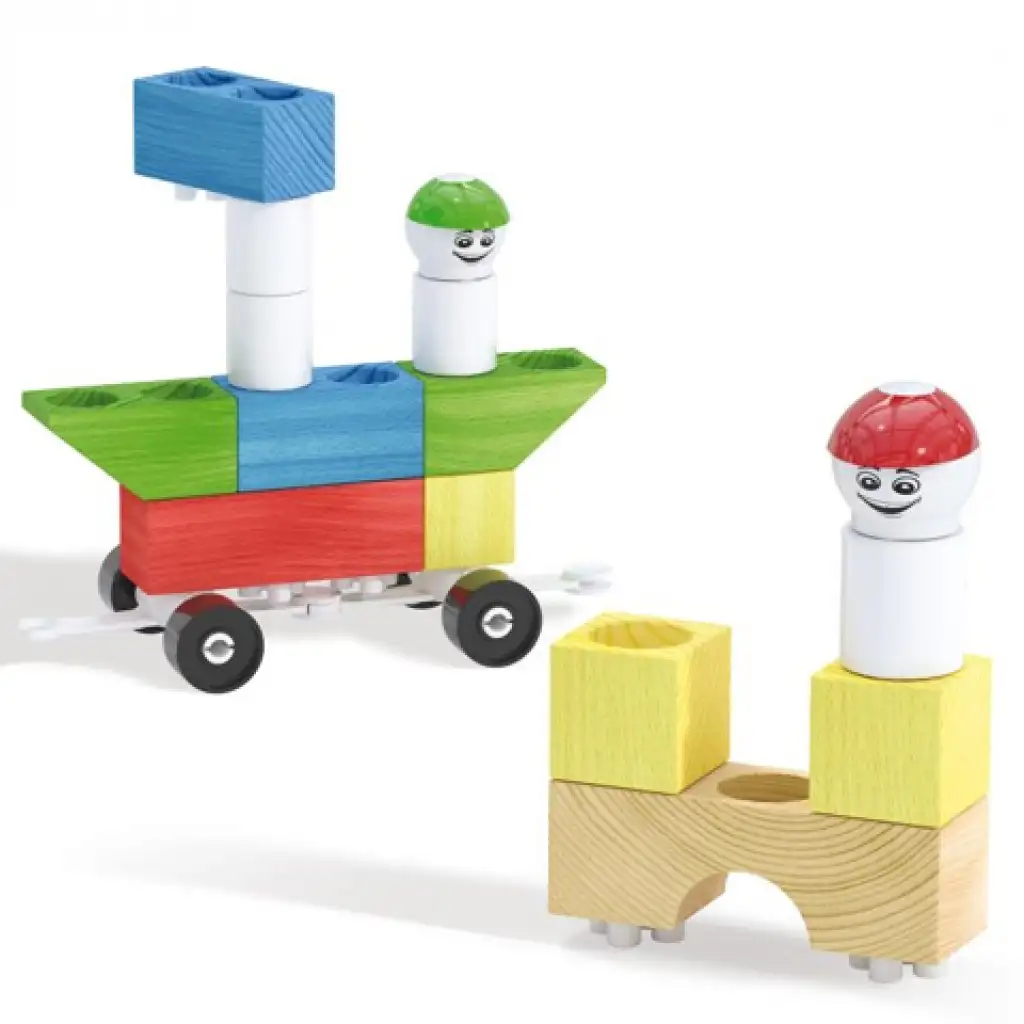 Quercetti: Modi Bloc Basic Holz- und Kunststoff-Bauspiel 18-teilig kép 4