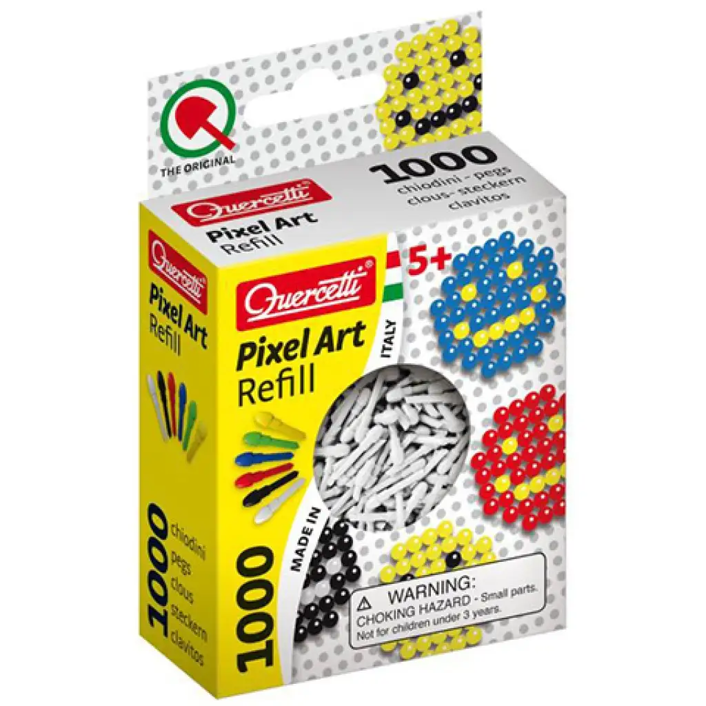 Quercetti: Pixel Art weiße 4mm-Nachfüllpünktchen, 1000 Stück