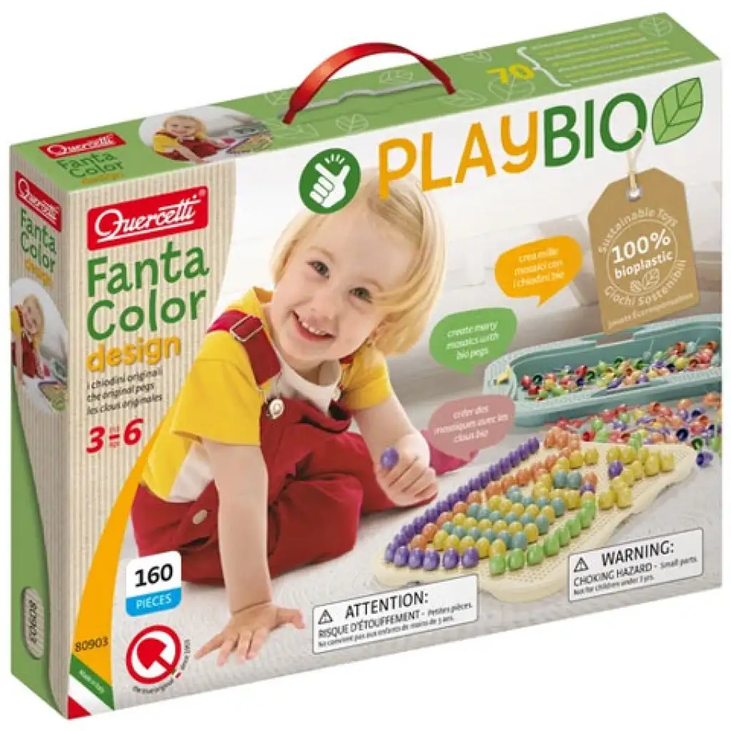 Quercetti: Play Bio Fantacolor Design Steckspiel 162-tlg.