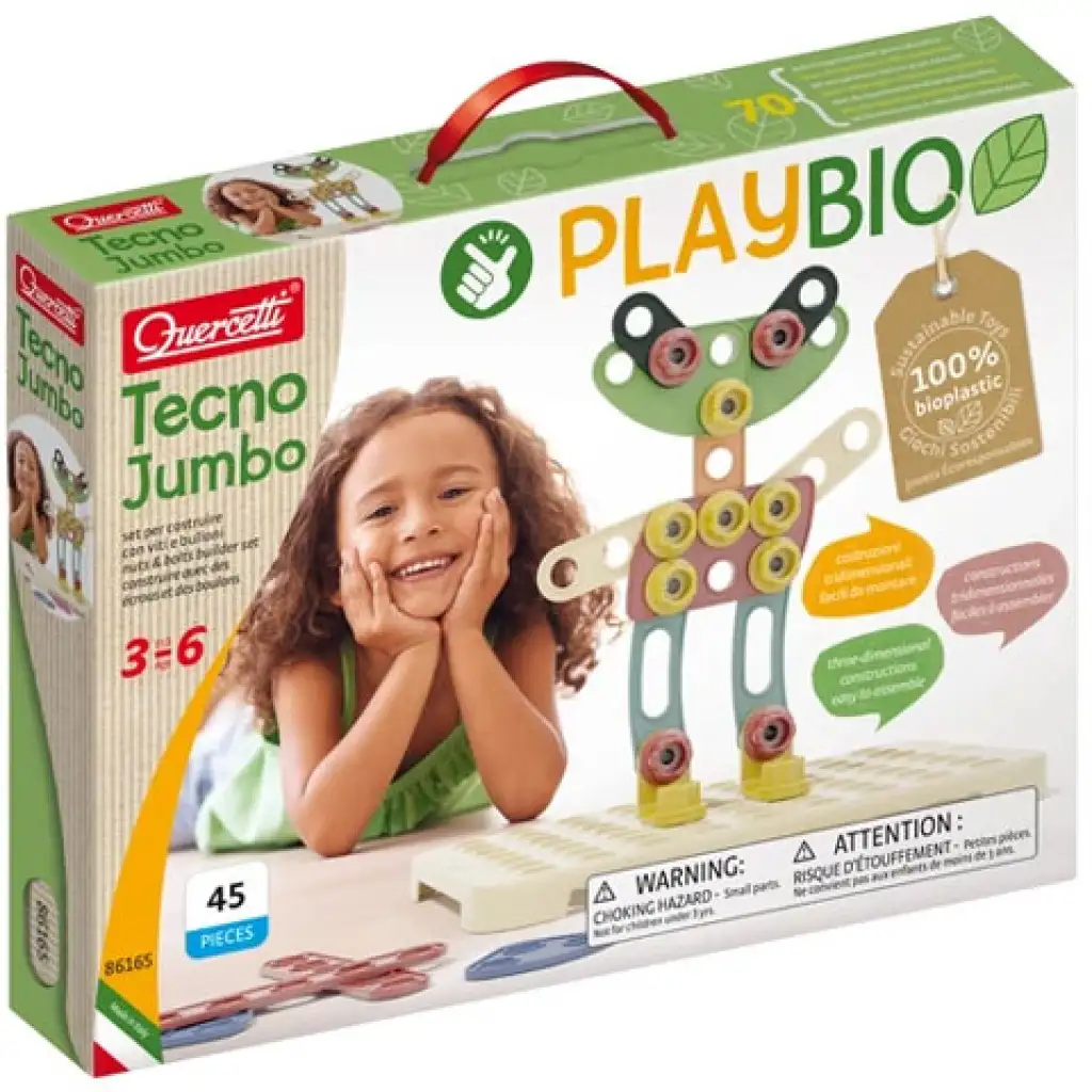 Quercetti: Play Bio Tecno Jumbo Konstruktionsspielzeug 42-teilig
