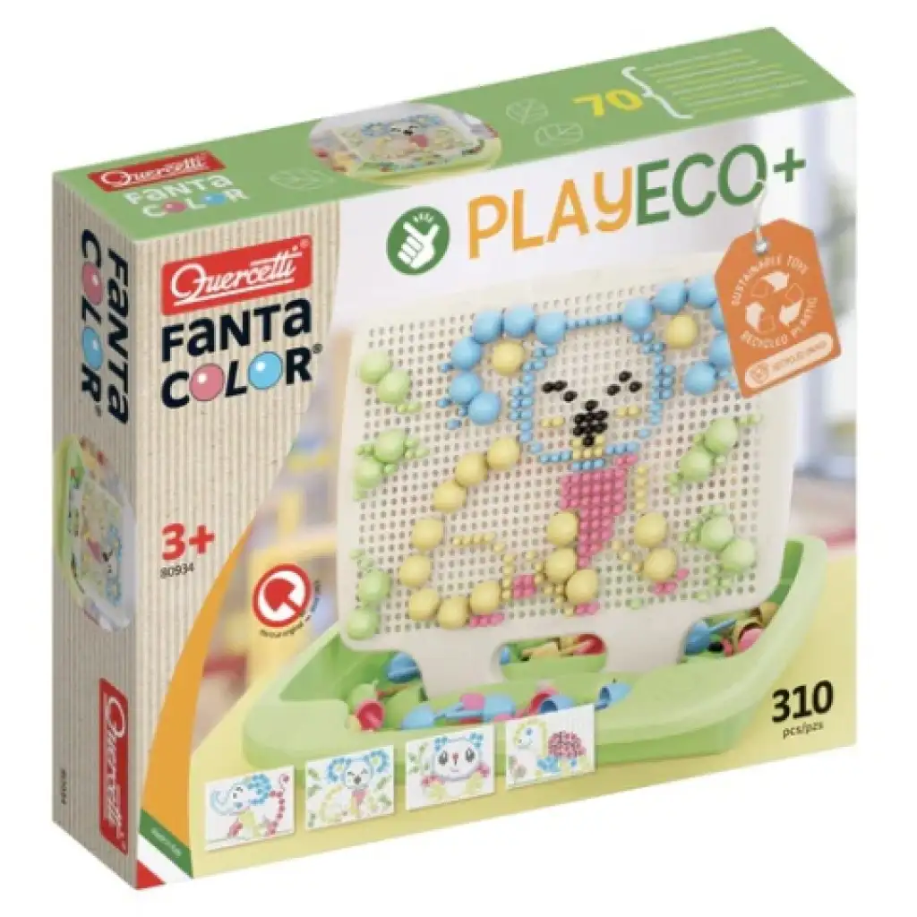 Quercetti: Play Eco Fanta Color 310-tlg. Steckmosaik-Set