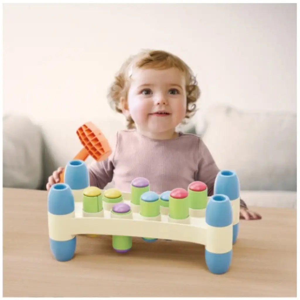 Quercetti: Play Eco Peggy Geschicklichkeitsspiel mit Hammer kép 2