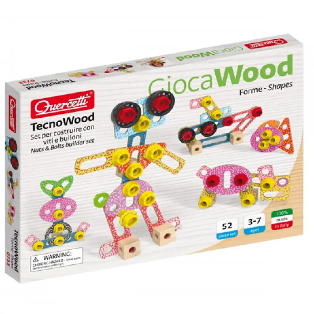 Quercetti: Techo Maxi Formen und Figuren Holzbauspiel