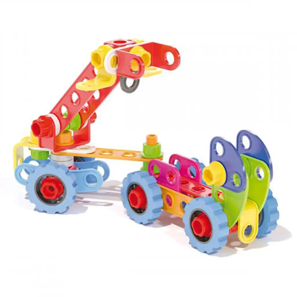 Quercetti: Tecno Jumbo Arbeitsmaschinen Bausatz 84-teilig