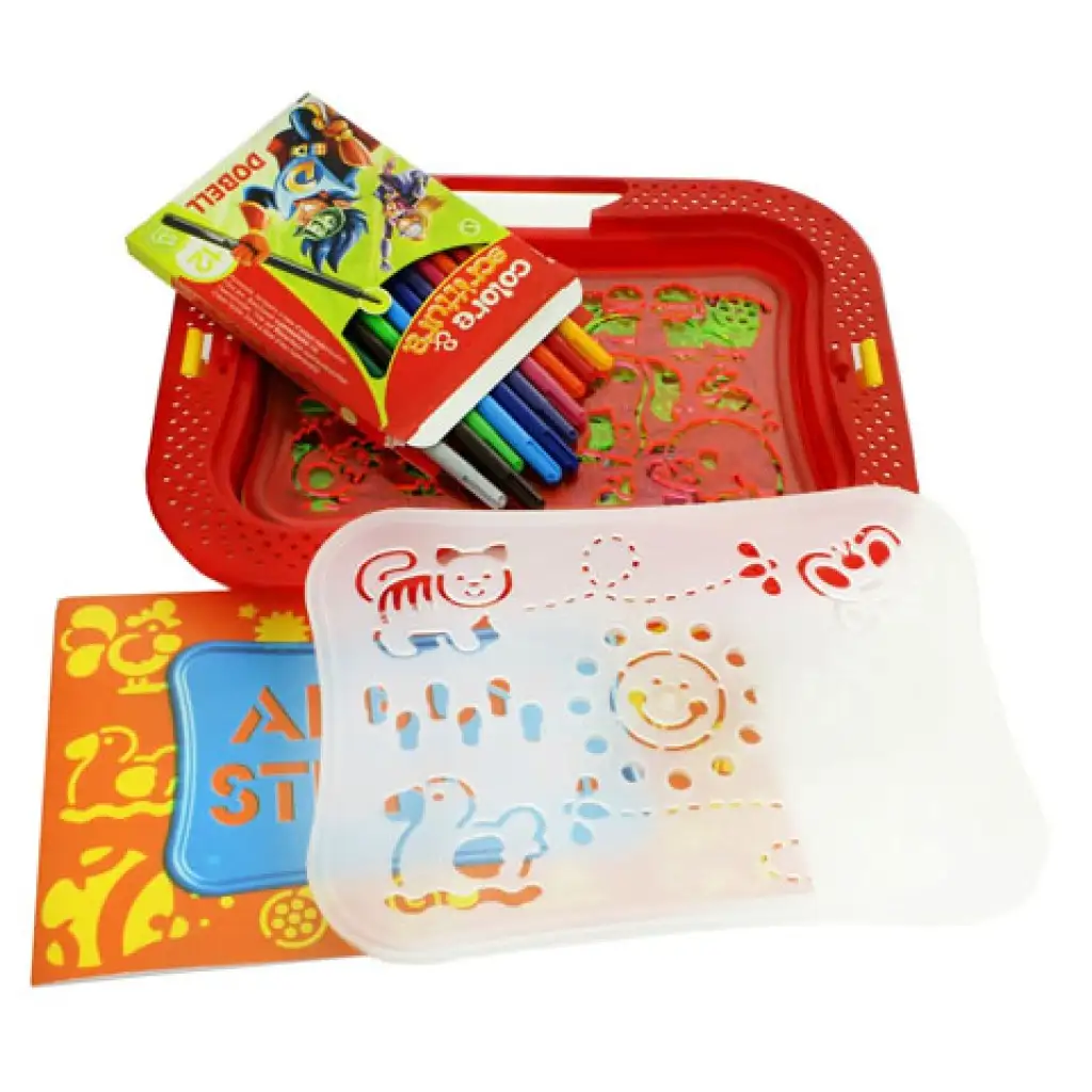 Quercetti: Zeichenschablonen-Set Bauernhof kép 2