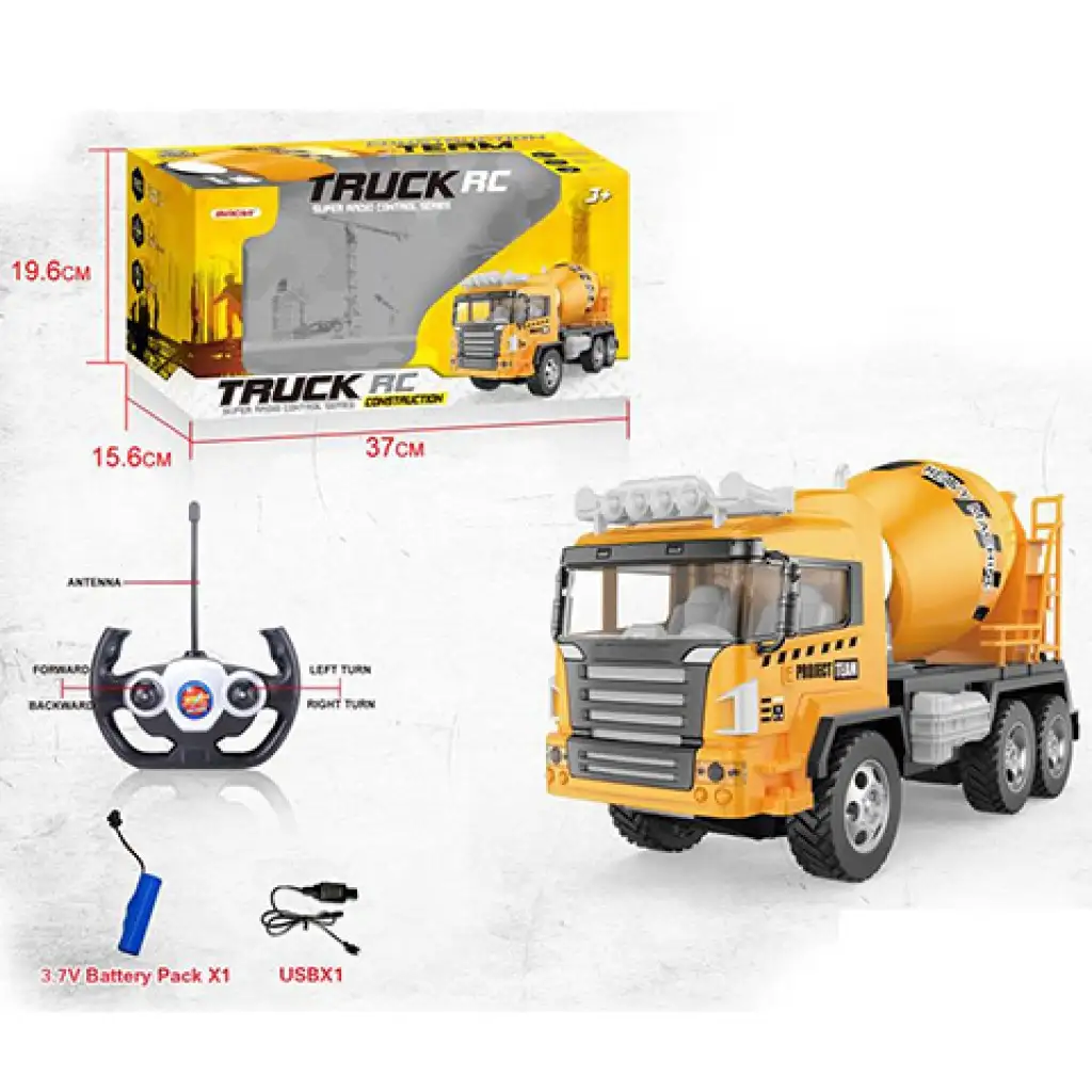 RC Betonmischer LKW mit Fernbedienung und Lichtern 1/18