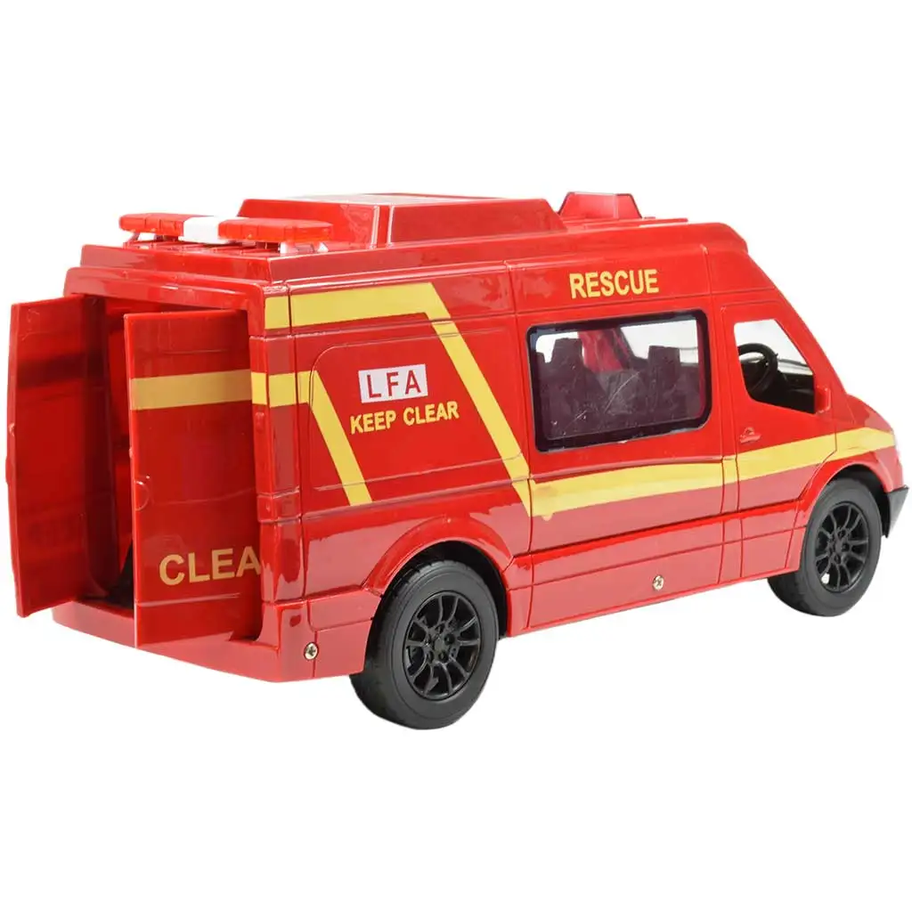 RC ferngesteuerter roter Feuerwehrbus mit Lichteffekten 2,4GHz 1/12 Maßstab 30cm kép 3