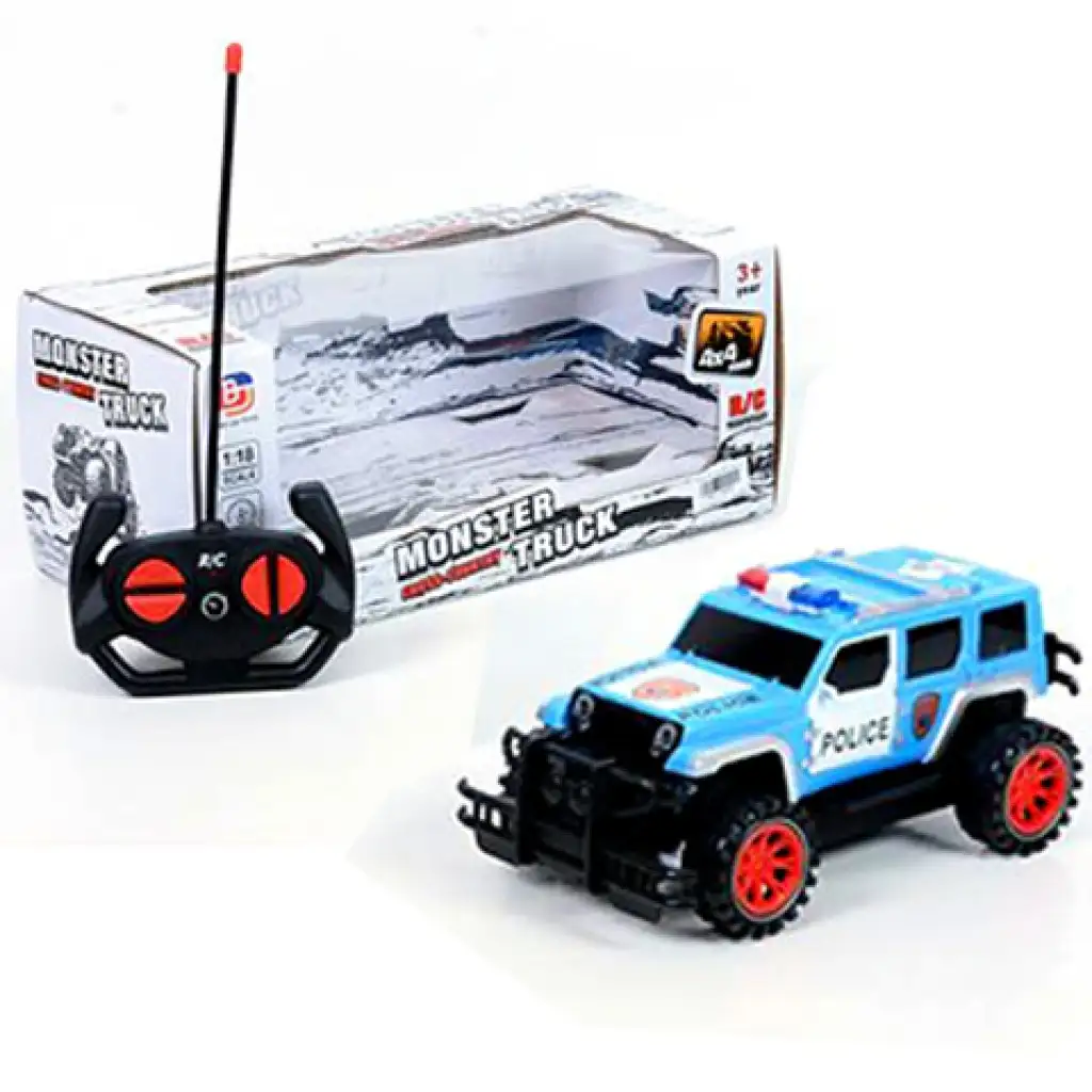 RC ferngesteuertes Polizeigeländewagen mit vier Funktionen 1/18