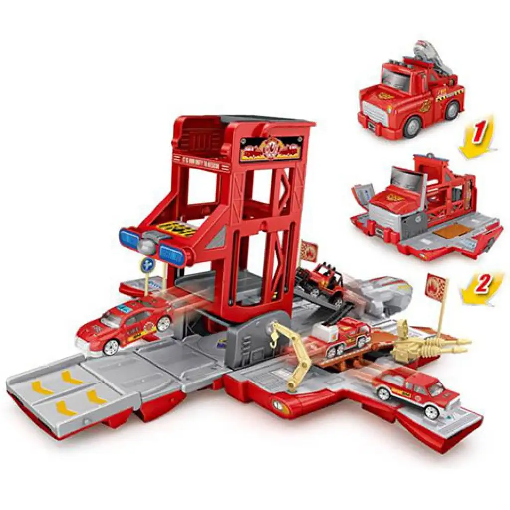 Race Truck verwandelbares Parkhaus mit Licht und Sound kép 4