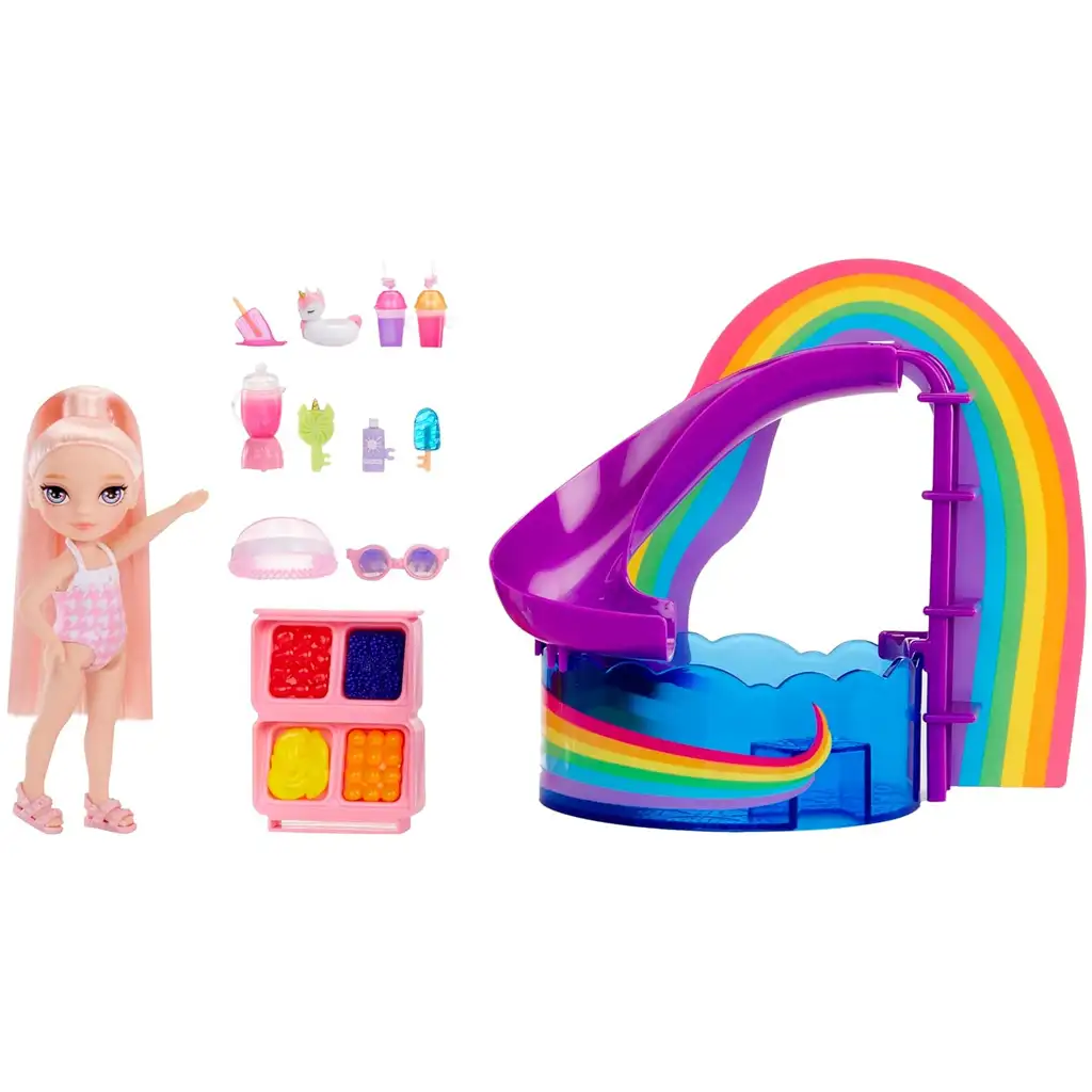 Rainbow High: Pool-Party-Spielset mit Blush Parker Puppe kép 3