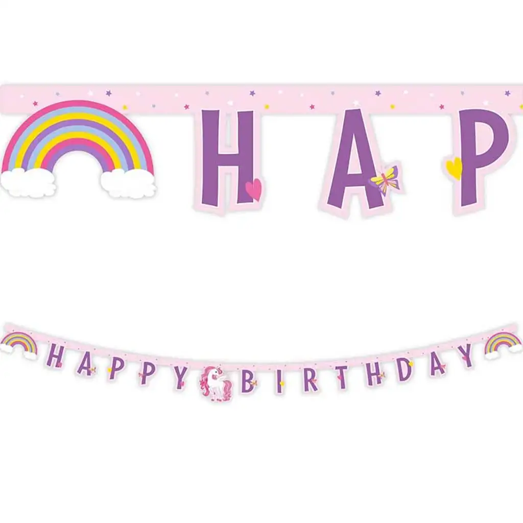 Regenbogen-Einhorn-Party-Banner 200cm