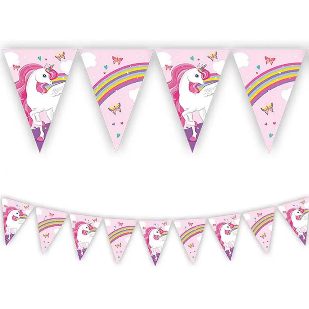 Regenbogen-Einhorn-Party-Wimpelkette
