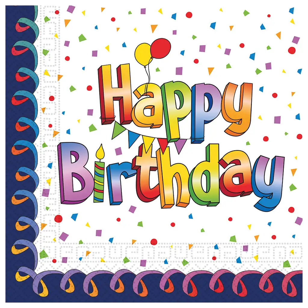 Regenbogen-Geburtstag "Happy Birthday" Papierserviette 20er-Pack