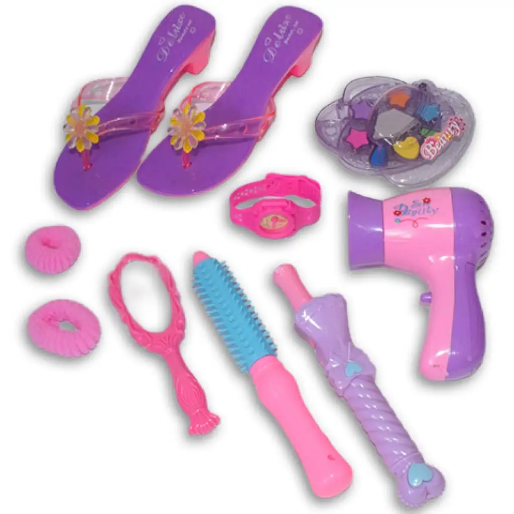 Rosa 9-teiliges Schönheitset mit Schuhen, Uhr und Zubehör. kép 2