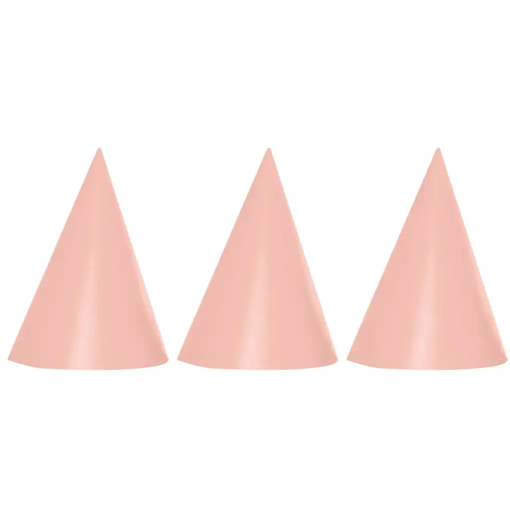 Rosa Partyhüte 6er-Set