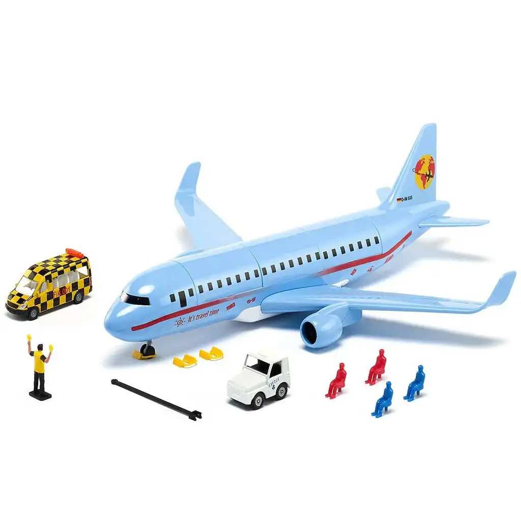 SIKU Handels-Passagierflugzeug mit Zubehör 1/87