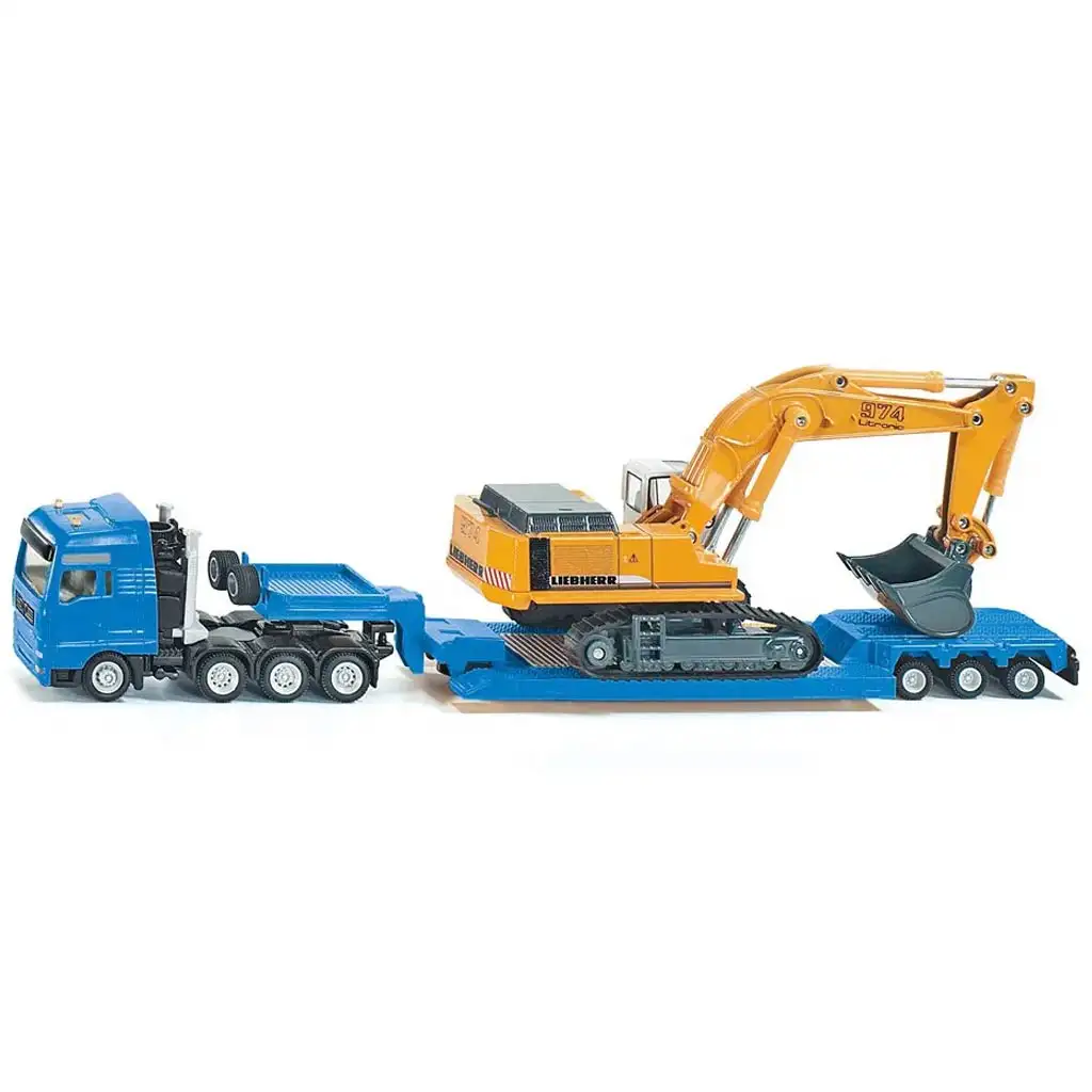 SIKU MAN Schwertransporter mit Liebherr Bagger 1/87