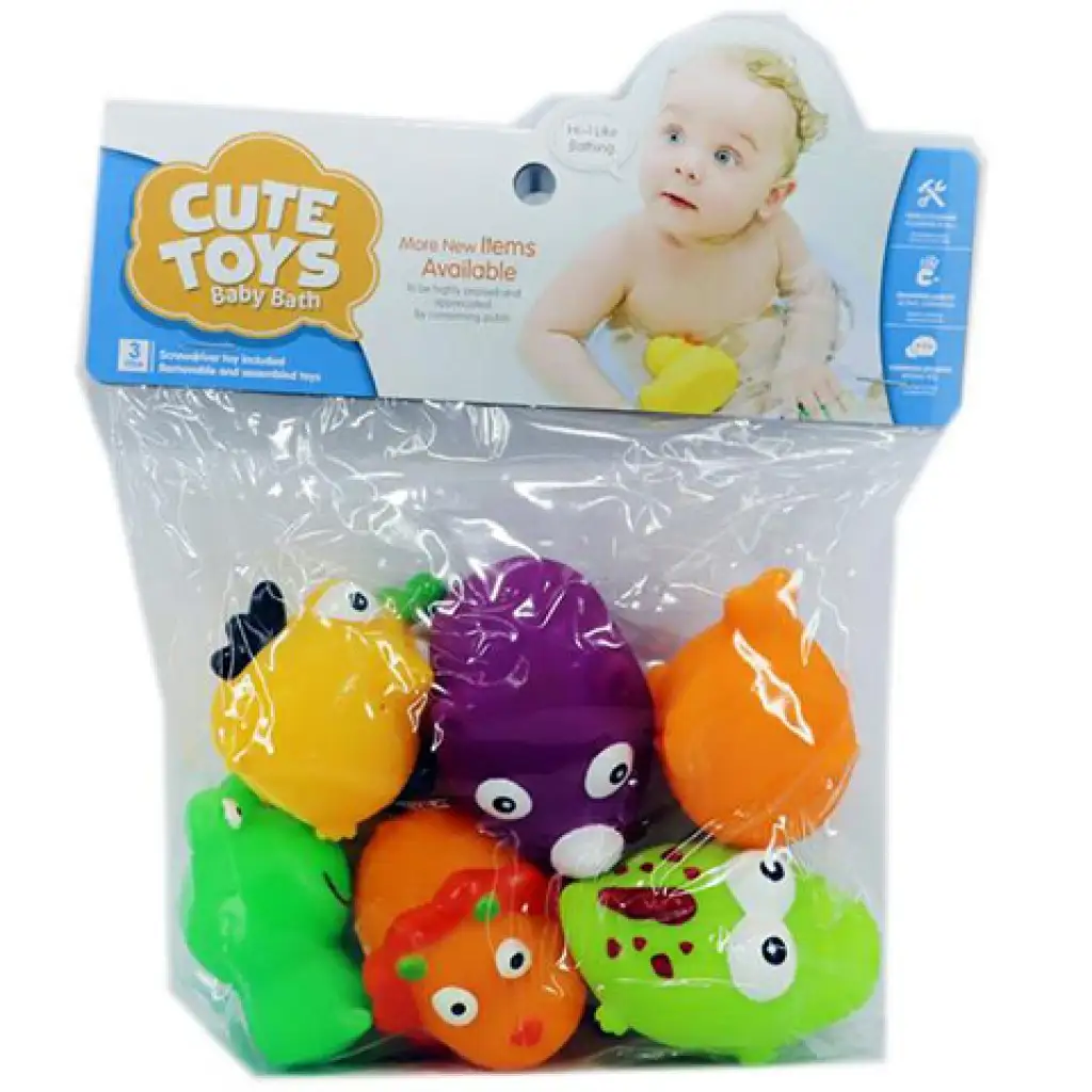 Safari-Tiere weiches Badespielzeug 6er-Set