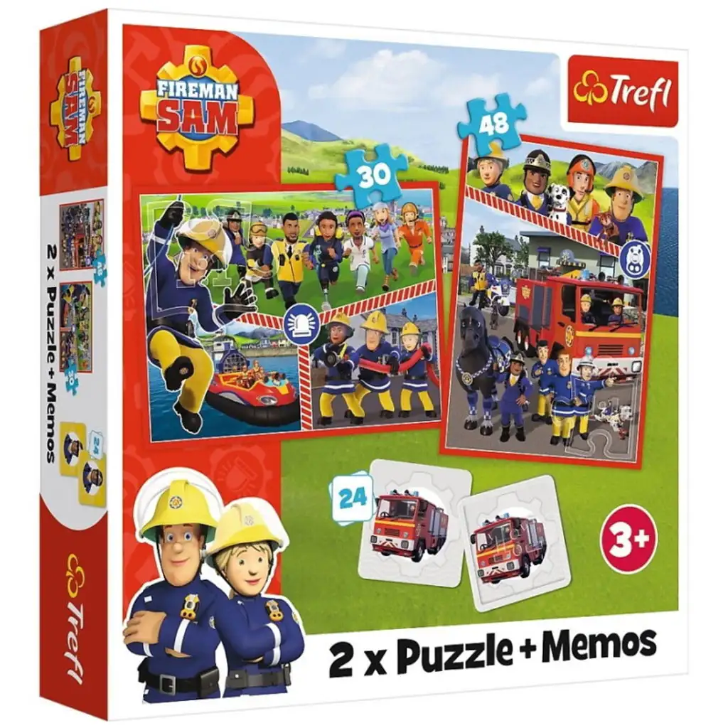 Sam der Feuerwehrmann Puzzle und Memokarten 2-in-1 Set - Trefl