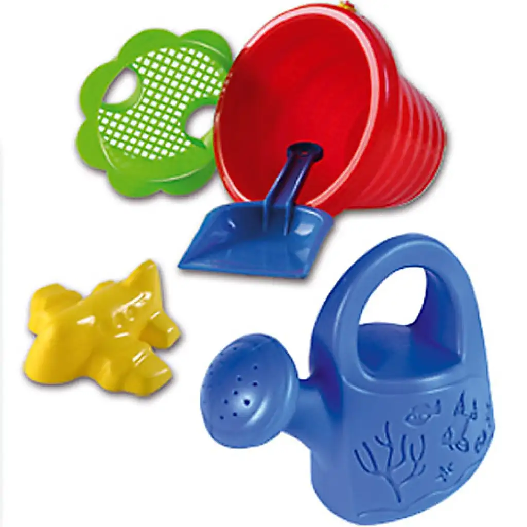 Sandkasten-Set mit gewelltem Eimer, 5-teilig - D-Toys