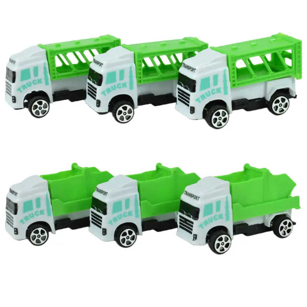 Sanitation Truck: 12-teiliges Müllwagen-Set 1/64 kép 2