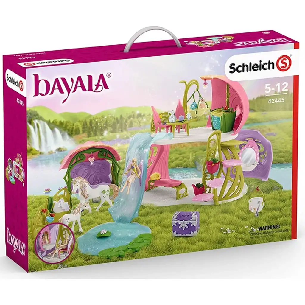 Schleich: Bayala - Glitzerndes Blumenhaus mit Einhörnern, Stall und Teich Spielset (42455)