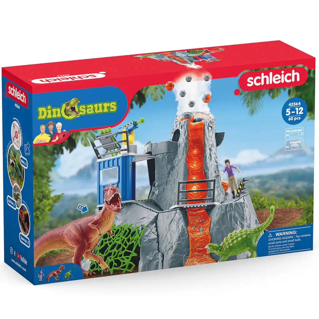 Schleich: Das große Vulkanexpedition Spielset mit Dinosauriern (42564)