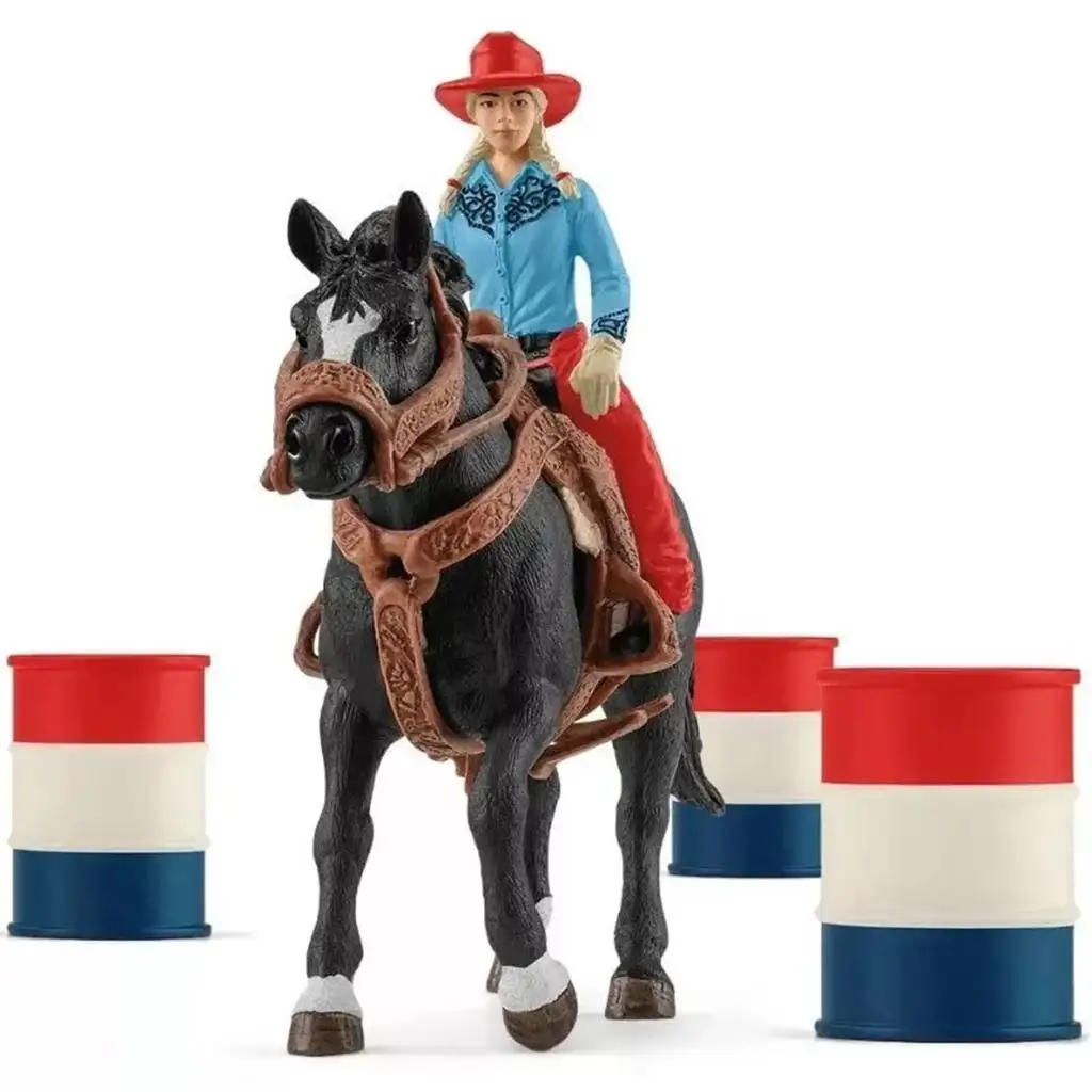 Schleich: Farm World - Fassrennen mit Cowgirl Spielset (42576) kép 3