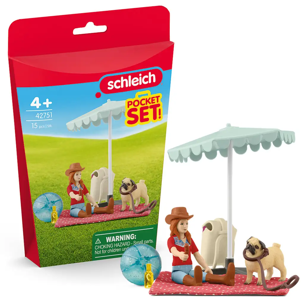 Schleich: Hannahs Ausflug mit ihrem Mops zum See Spielset (42751)