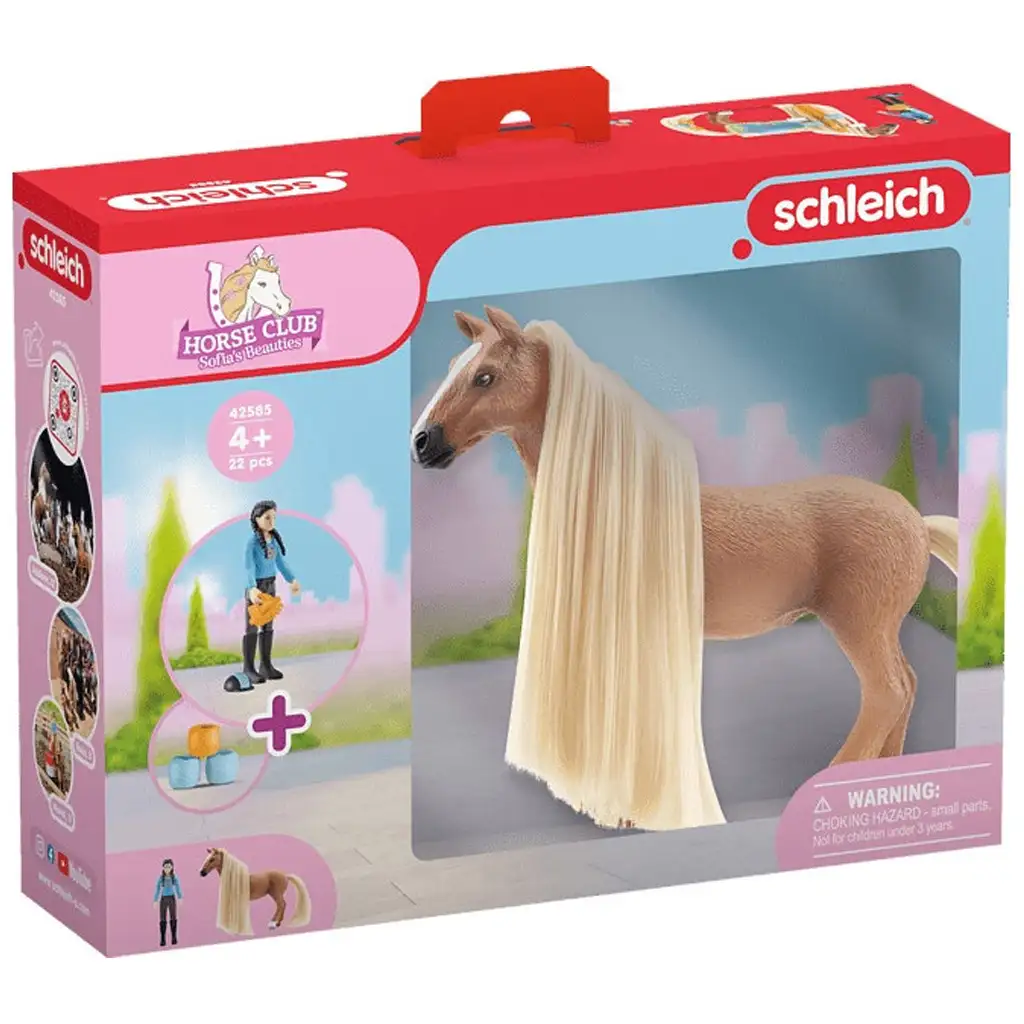 Schleich Horse Club: Sofias Beauties - Kims und Caramelos Pferd mit kämmbarer Mähne Starter-Set (42585)
