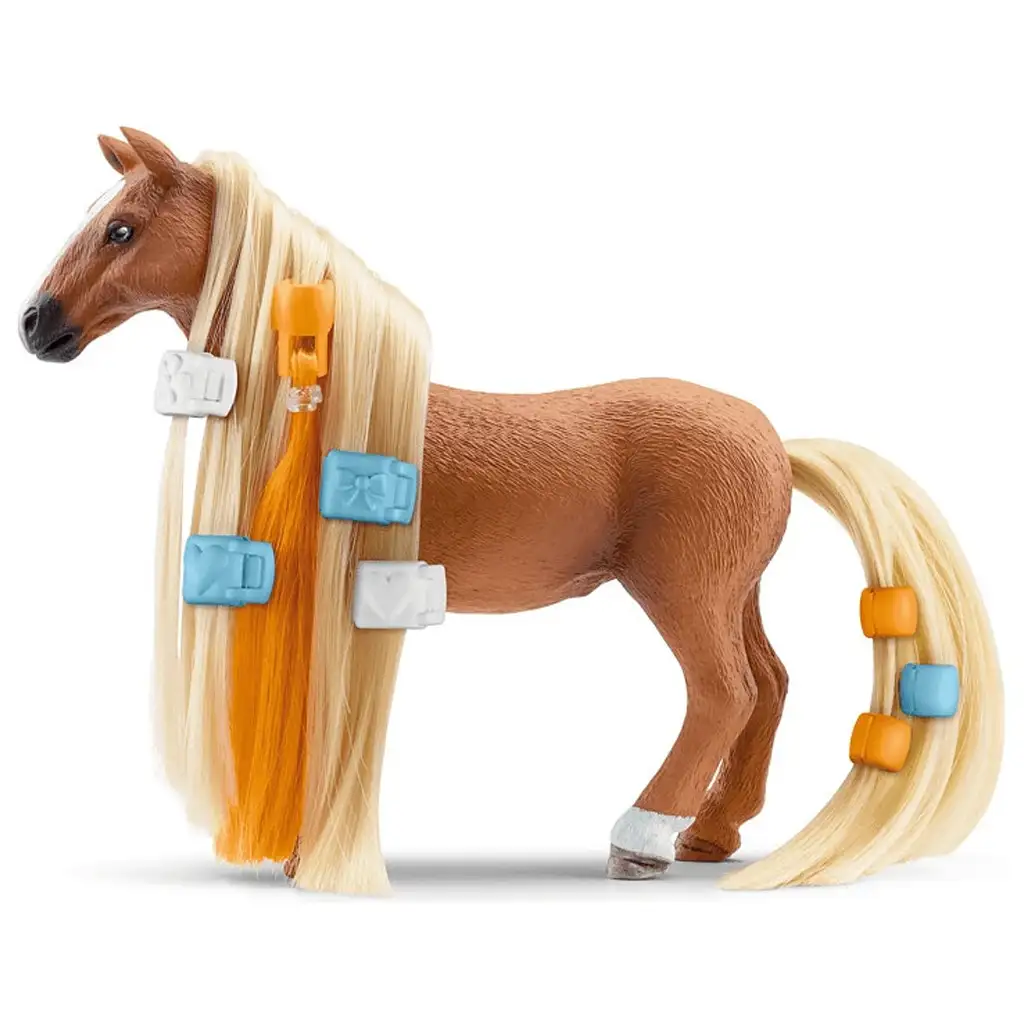 Schleich Horse Club: Sofias Beauties - Kims und Caramelos Pferd mit kämmbarer Mähne Starter-Set (42585) kép 3