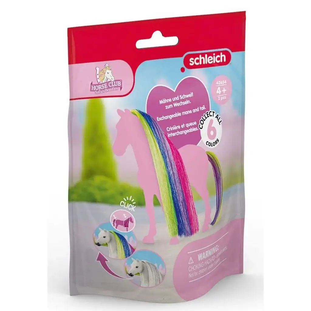 Schleich Horse Club: Sofias Schönheiten - Regenbogenfarbene Mähne und Schweif Zubehörset (42654)