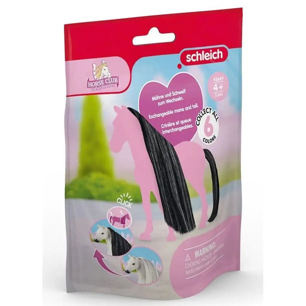 Schleich Horse Club: Sofias Schönheiten - Schwarze Mähne und Schweif Zubehörset (42649)