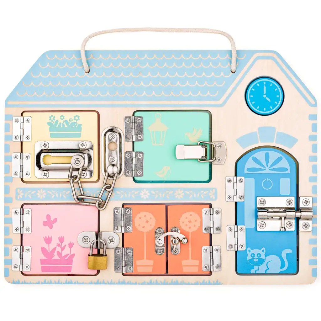 Schlüssel und Schlösser Fummeltafel Geschicklichkeitsspiel - Woodyland