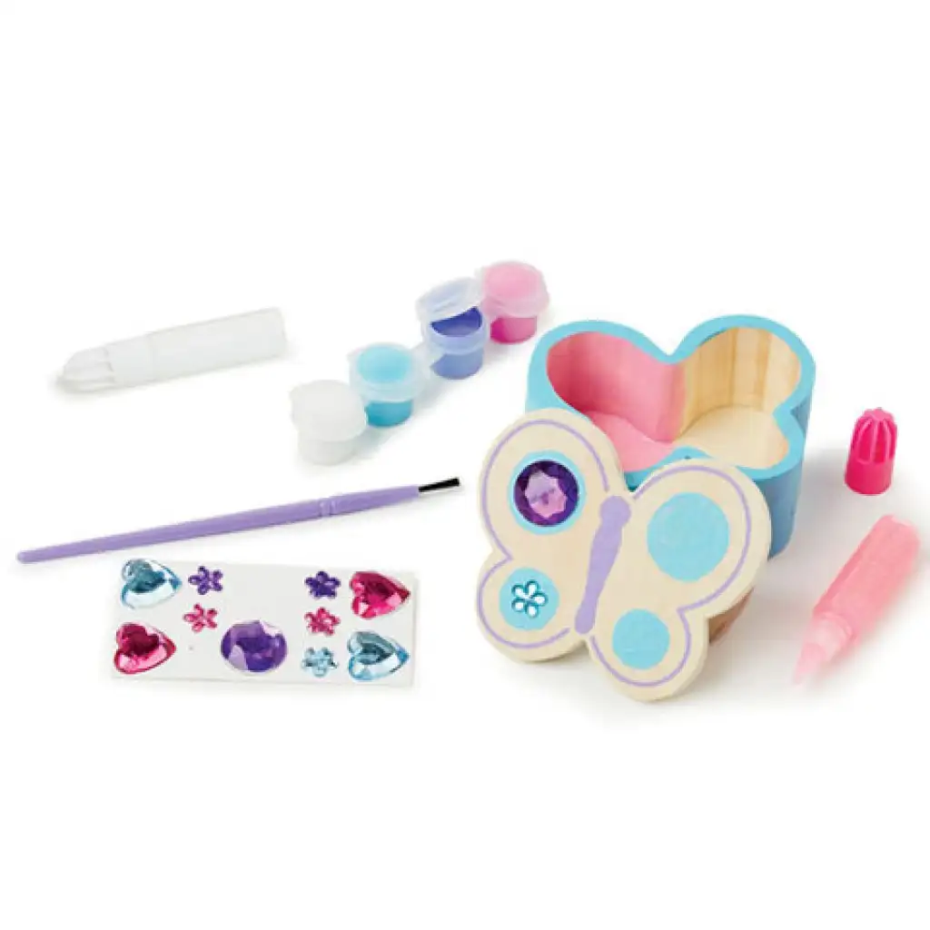 Schmetterling Holzbox Dekorationsset - Melissa & Doug kép 2