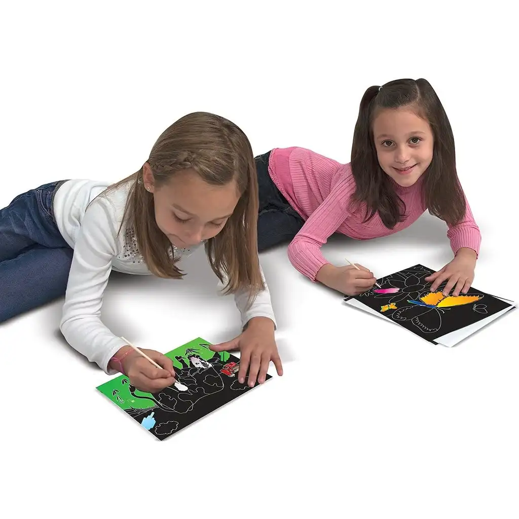 Schmetterlinge und Blumen Kratzbild-Kreativset - Melissa & Doug kép 2